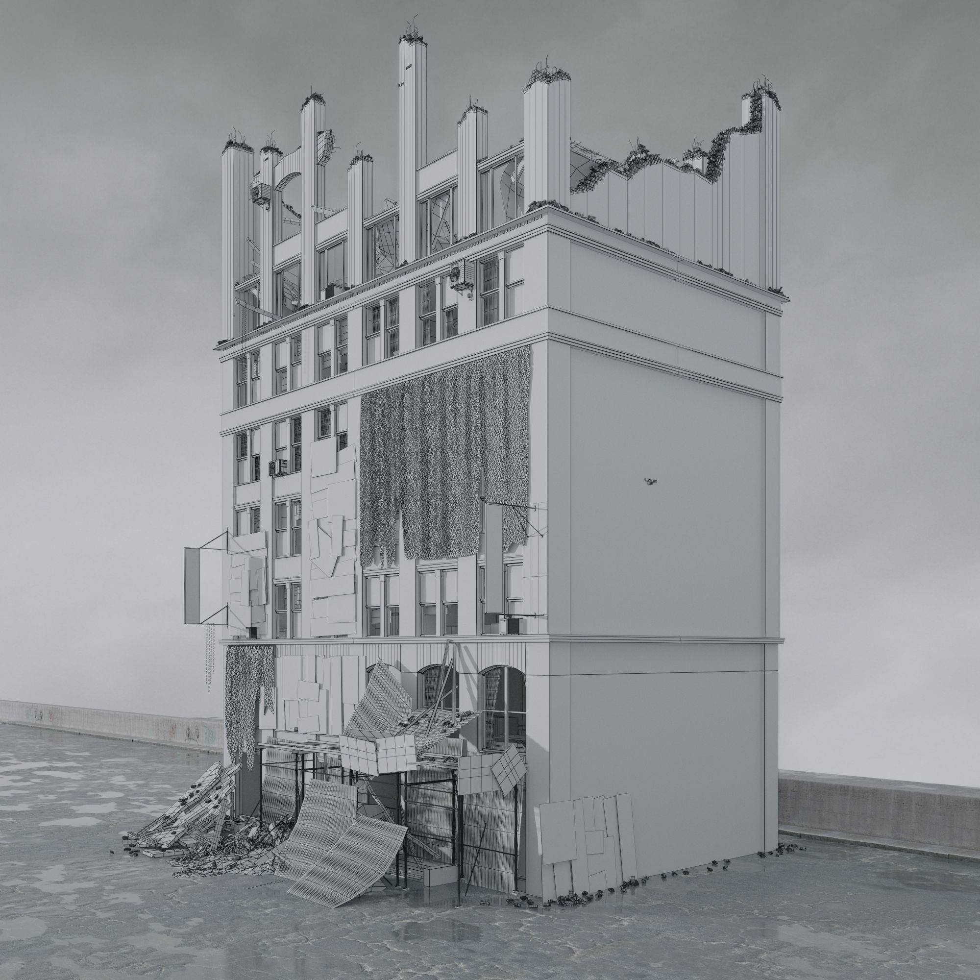 Archmodels vol 265 - collection of post apocalyptic buildings 3D model_64