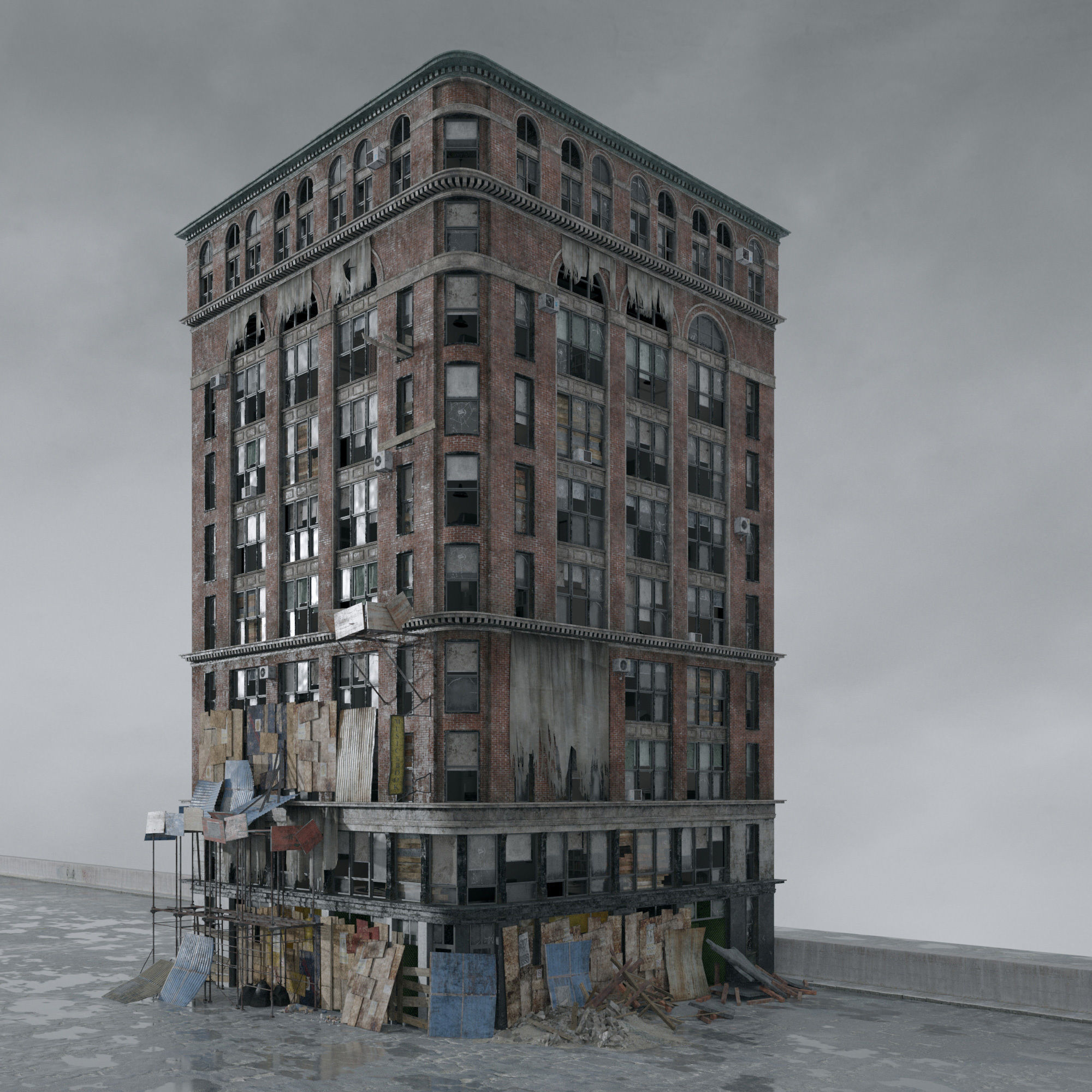 Archmodels vol 265 - collection of post apocalyptic buildings 3D model_59