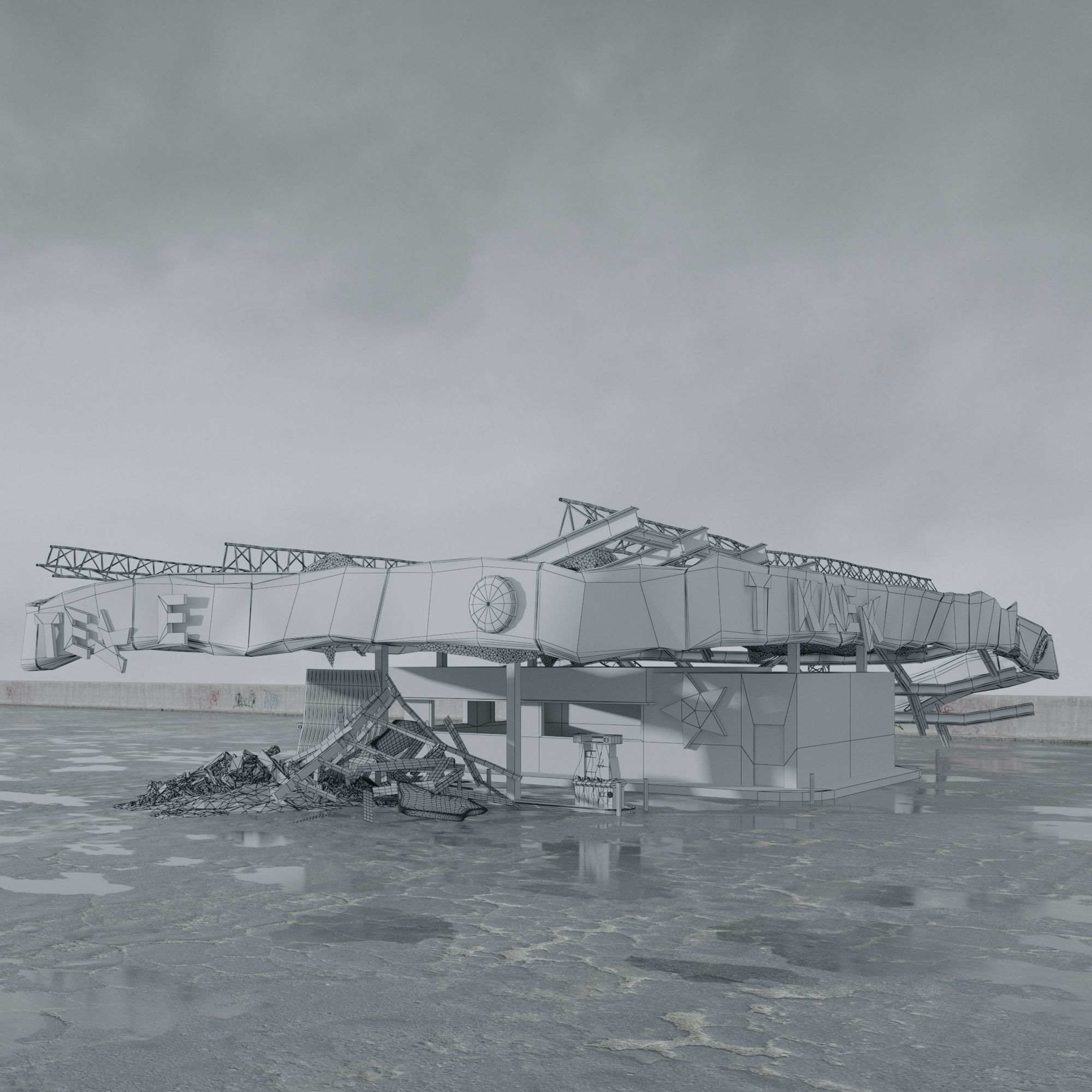 Archmodels vol 265 - collection of post apocalyptic buildings 3D model_44