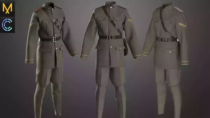 Military Outfit Male OBJ mtl FBX ZPRJ