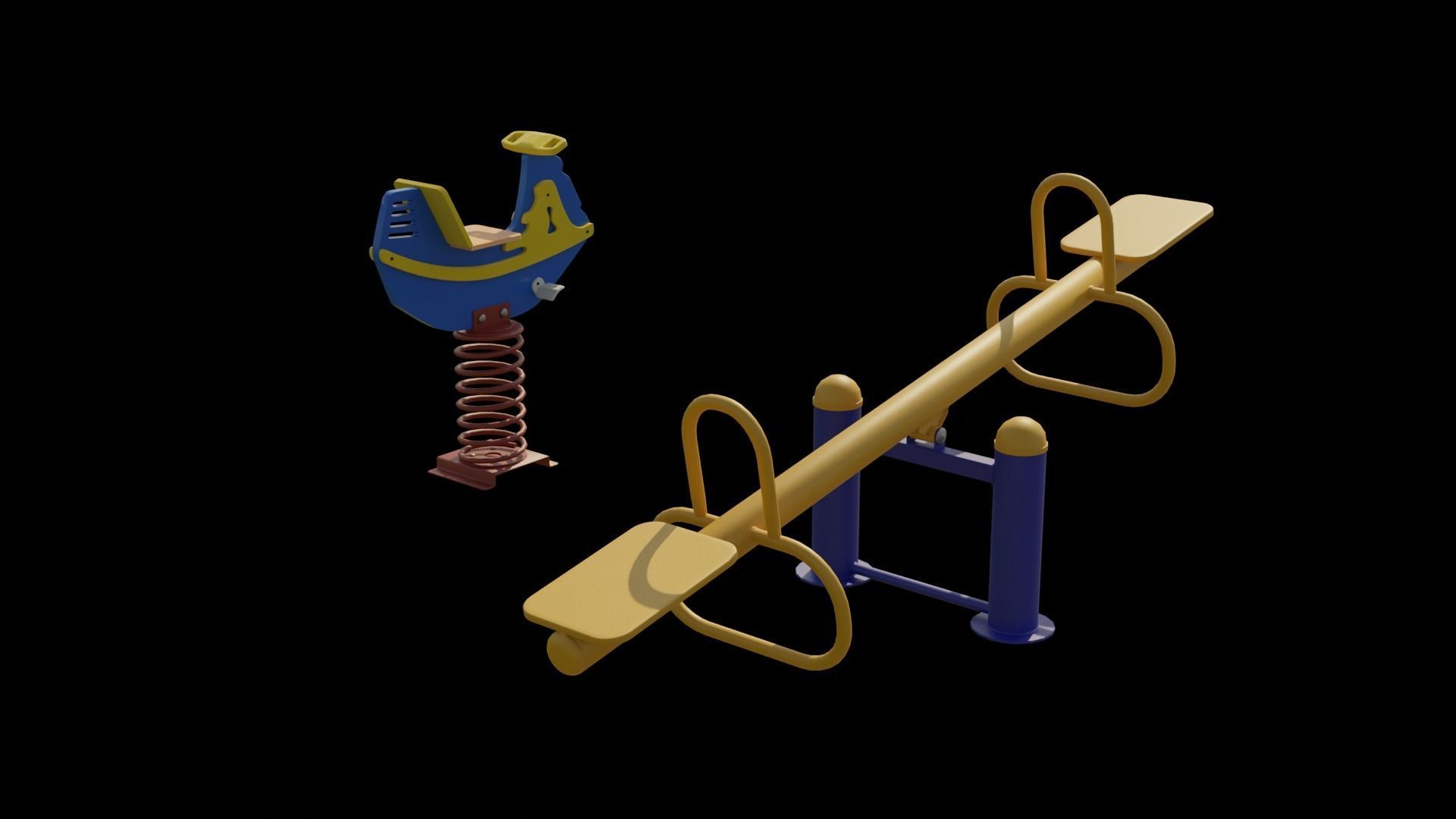 teetertotter toy boat 3D model_6