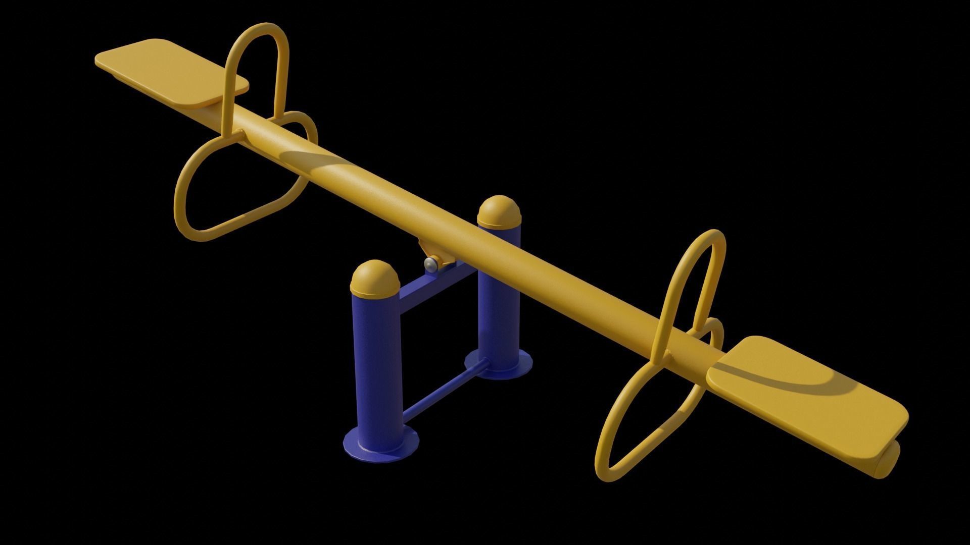 teetertotter toy boat 3D model_4