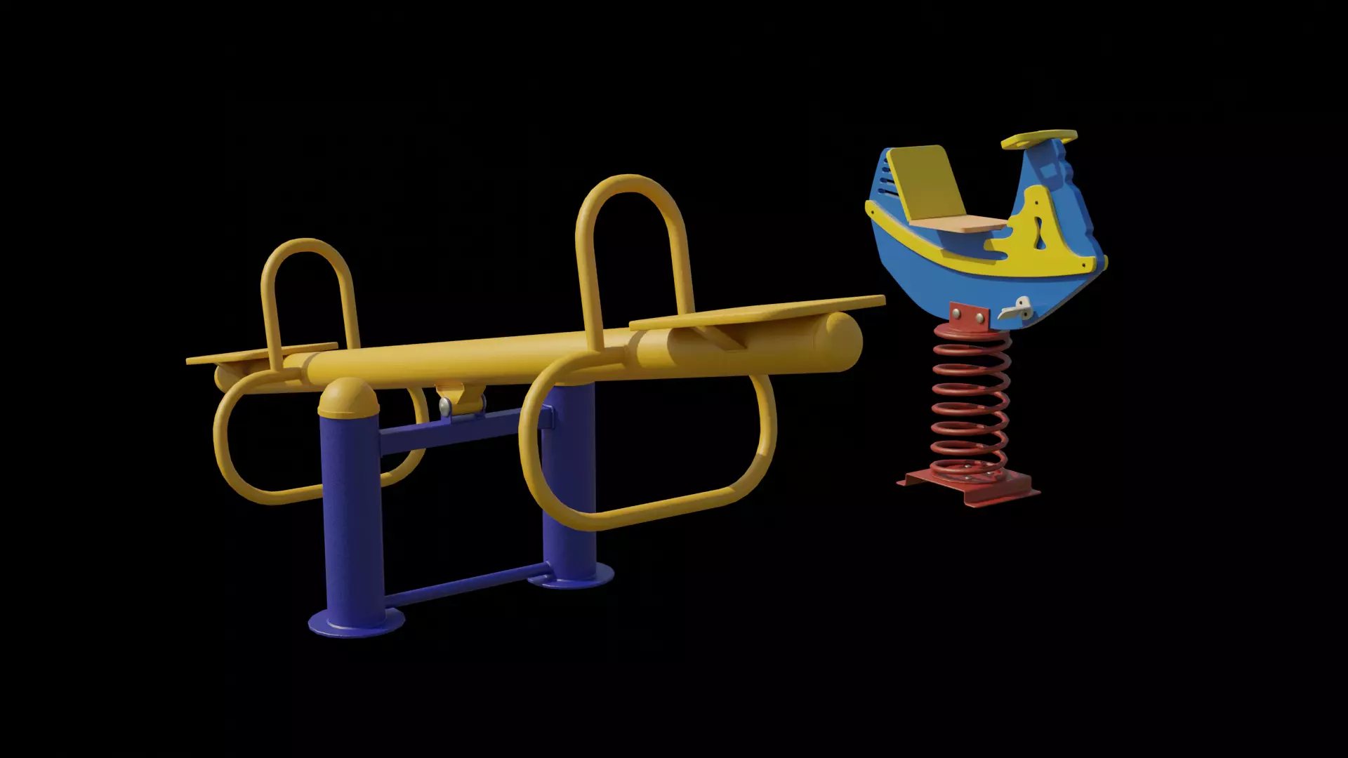 teetertotter toy boat 3D model_0