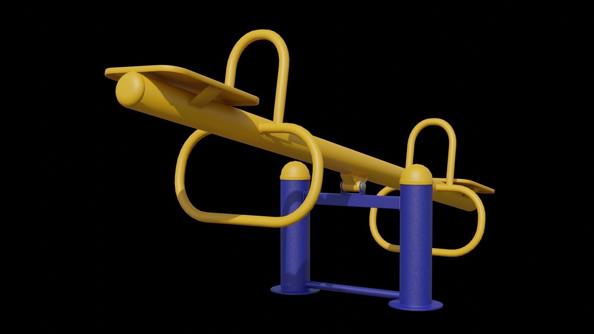 teetertotter toy boat 3D model_5