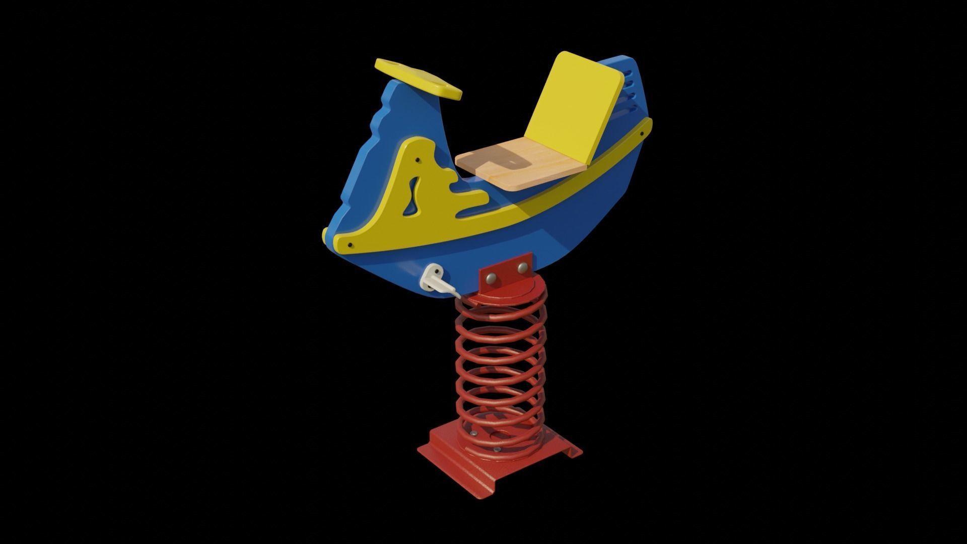 teetertotter toy boat 3D model_2