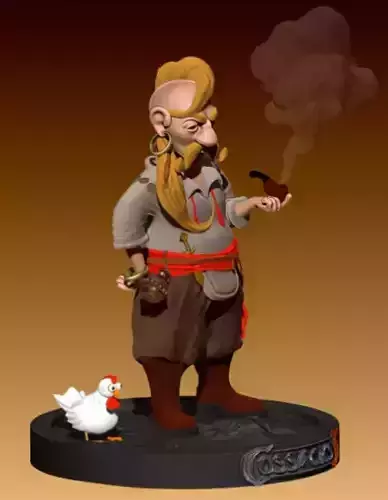 Cossacks 3 3d stl pirate with chicken