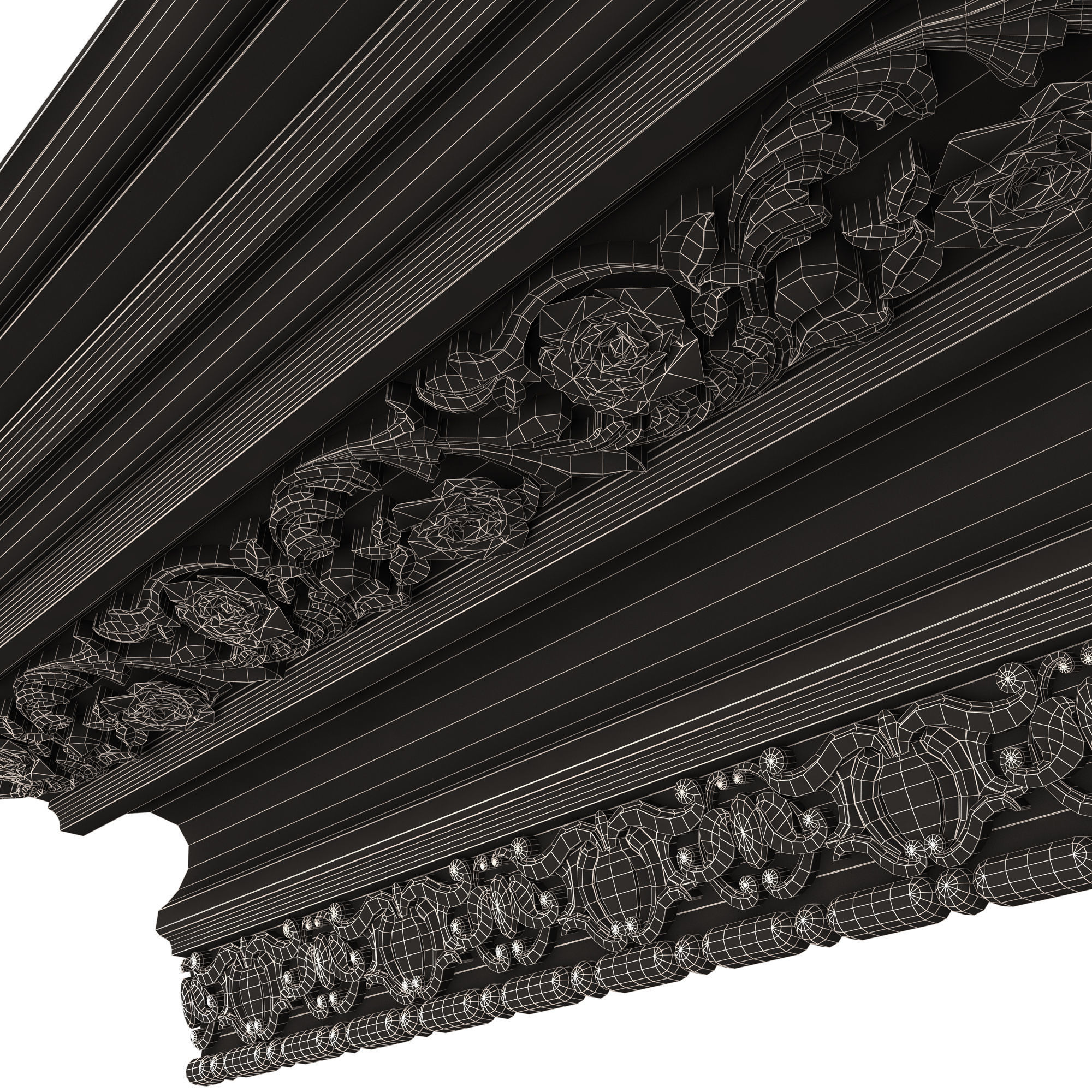 Cornice Decoration Molding 06 Low-poly 3D model_14