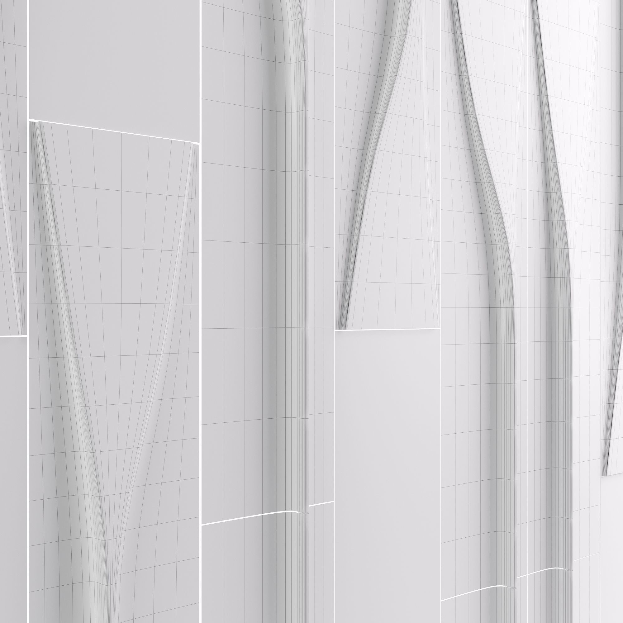 Wall Model tiled with vertical lines 3D model_5