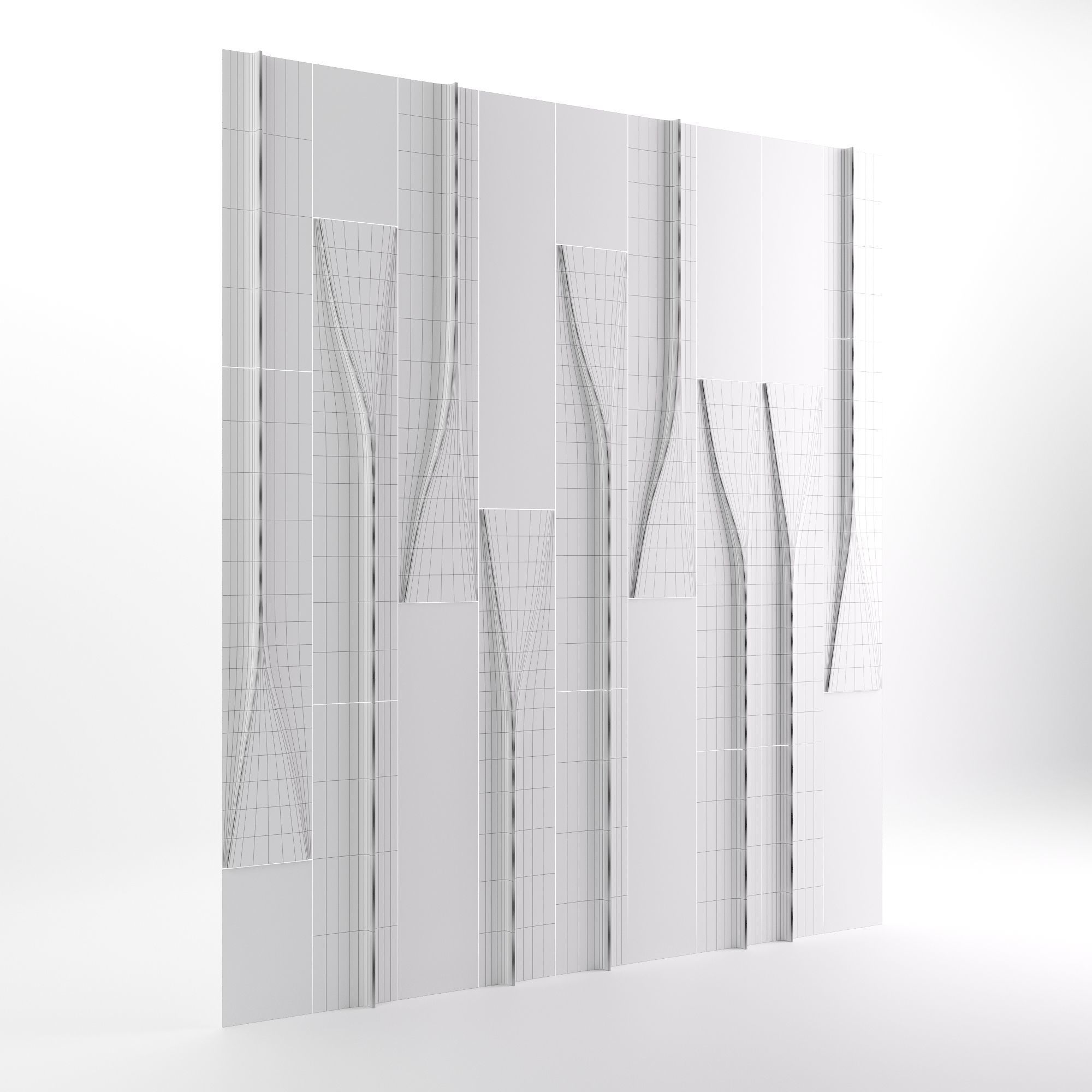 Wall Model tiled with vertical lines 3D model_1