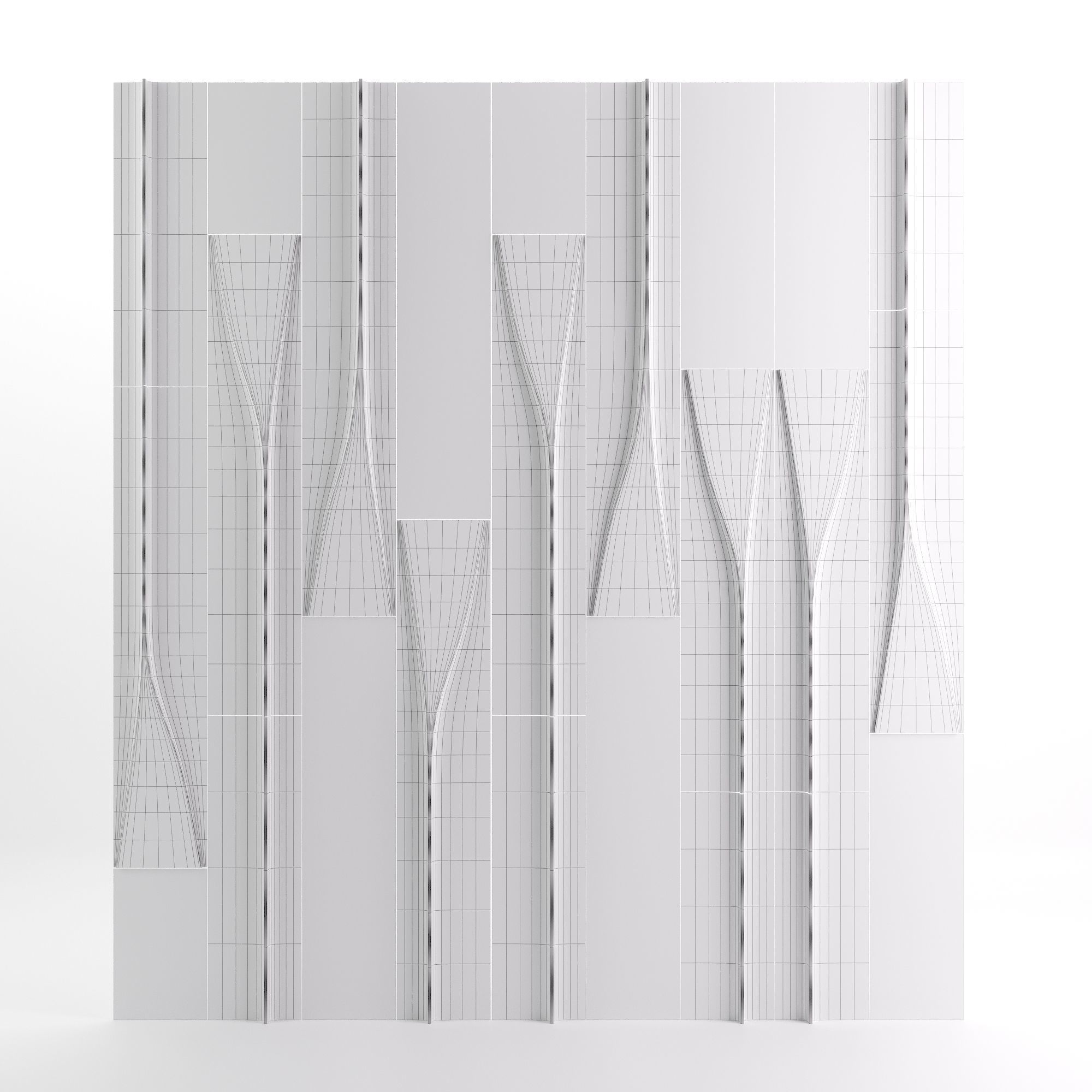 Wall Model tiled with vertical lines 3D model_3