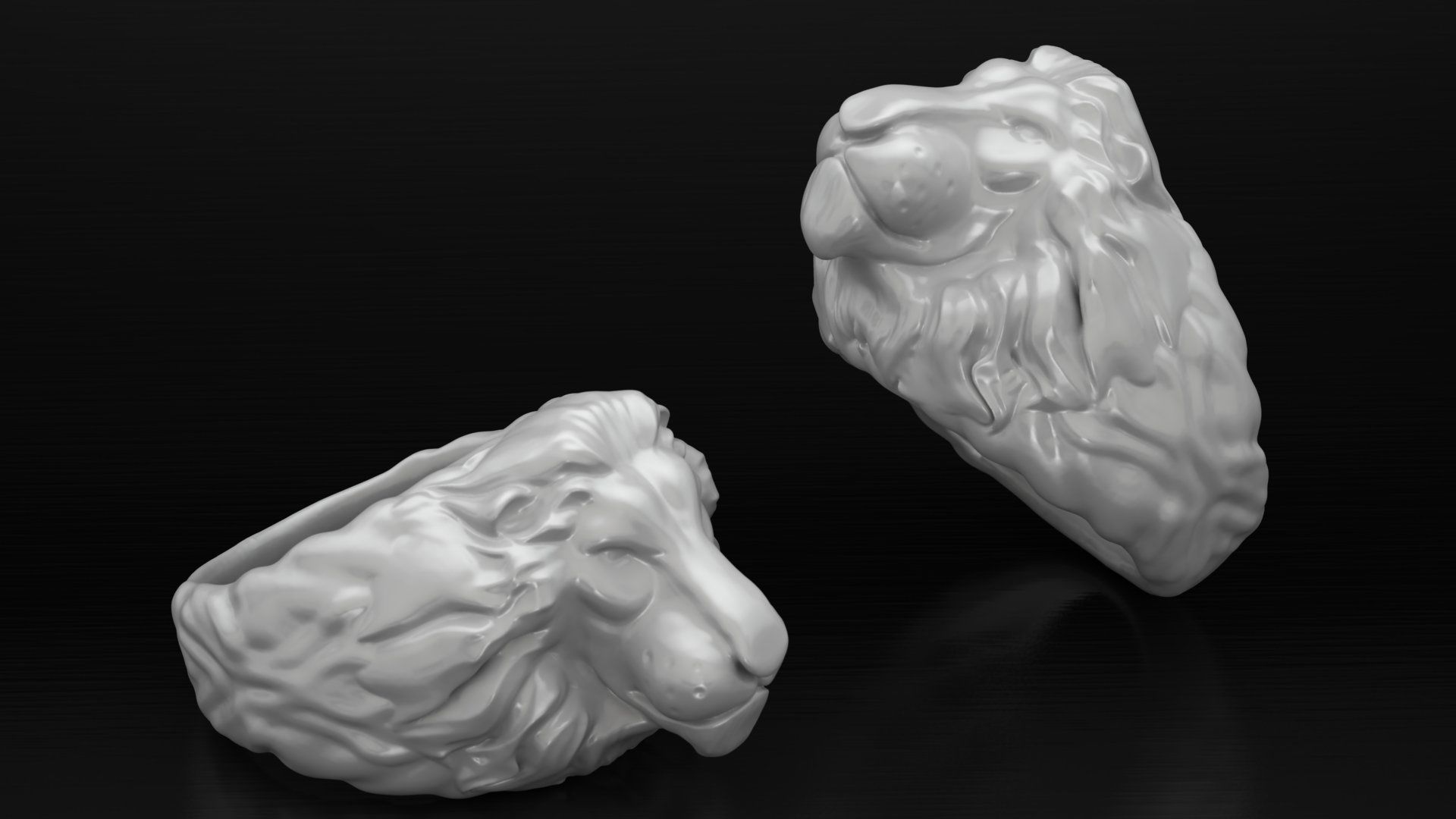 Lion Ring Free 3D print model_3