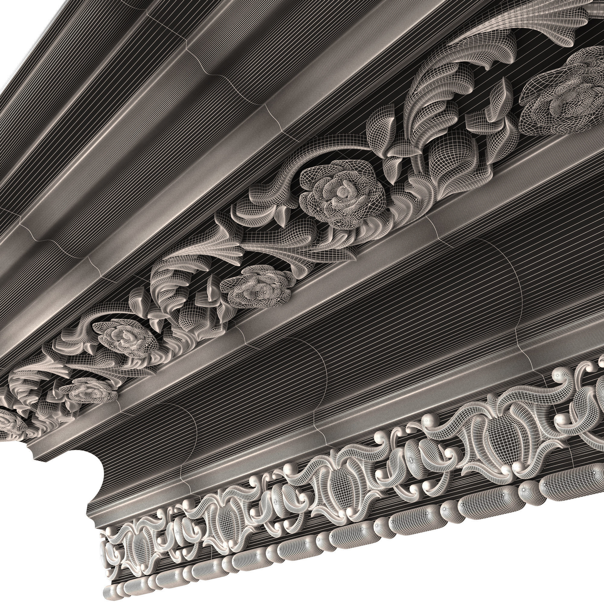 Cornice Decoration Molding 06 Low-poly 3D model_10