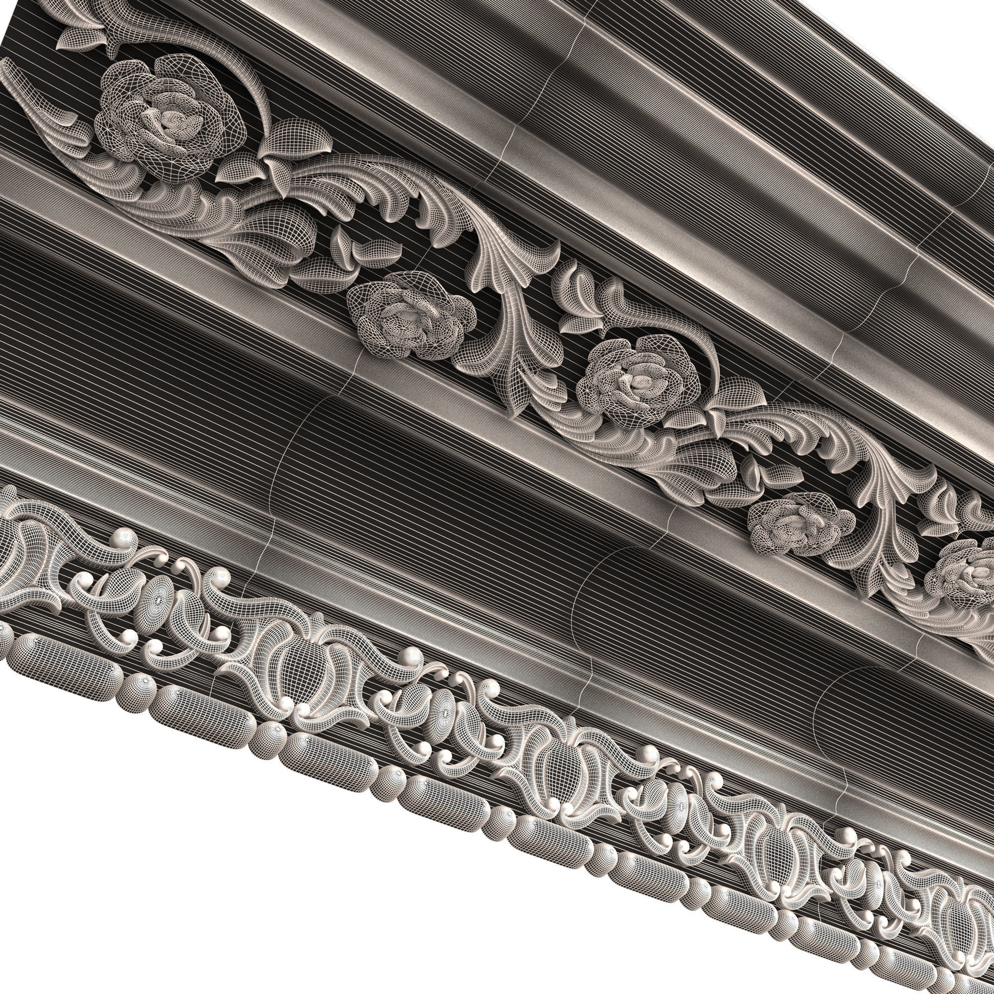 Cornice Decoration Molding 06 Low-poly 3D model_9