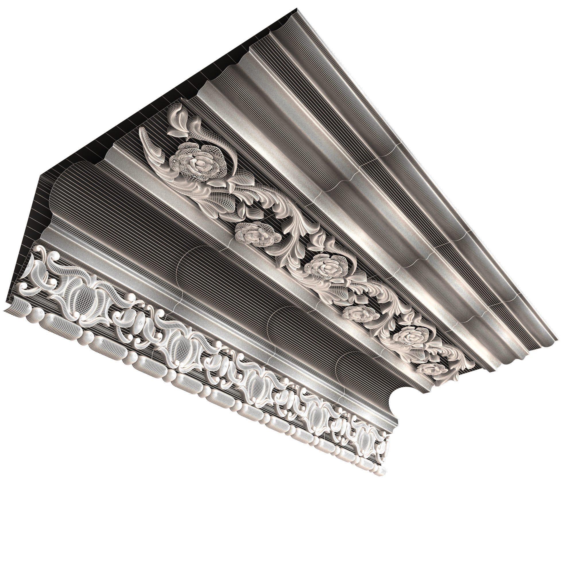 Cornice Decoration Molding 06 Low-poly 3D model_7