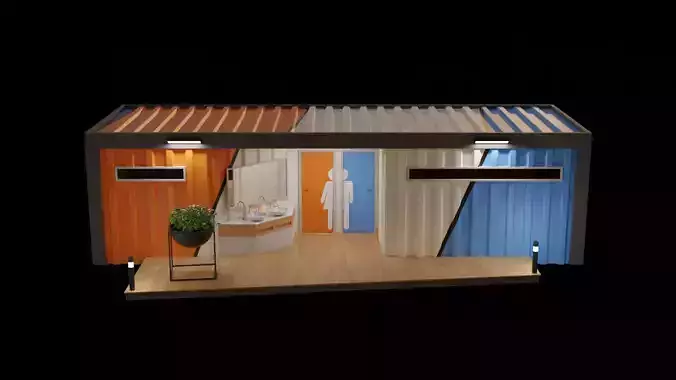 Container toilet room