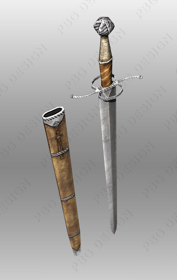 Bastard Swords Low-poly 3D model_4