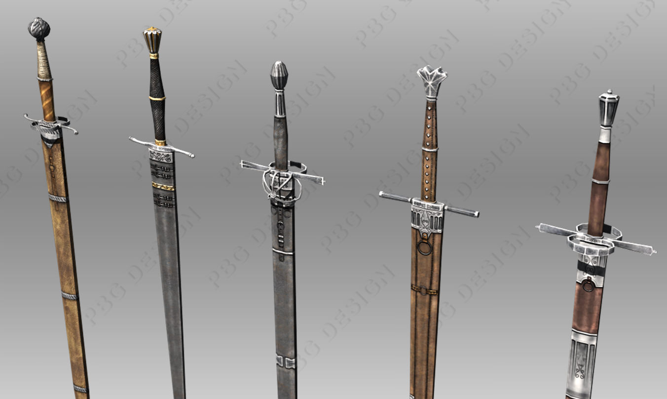 Bastard Swords Low-poly 3D model_3