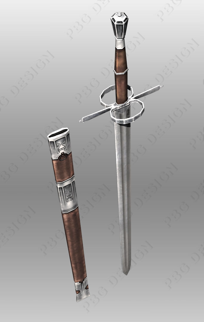 Bastard Swords Low-poly 3D model_8