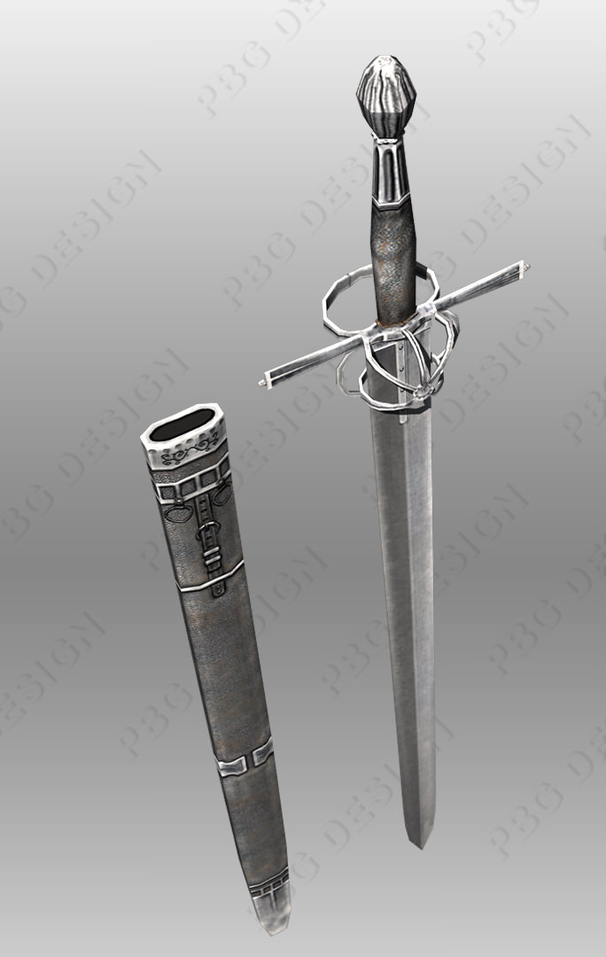 Bastard Swords Low-poly 3D model_6