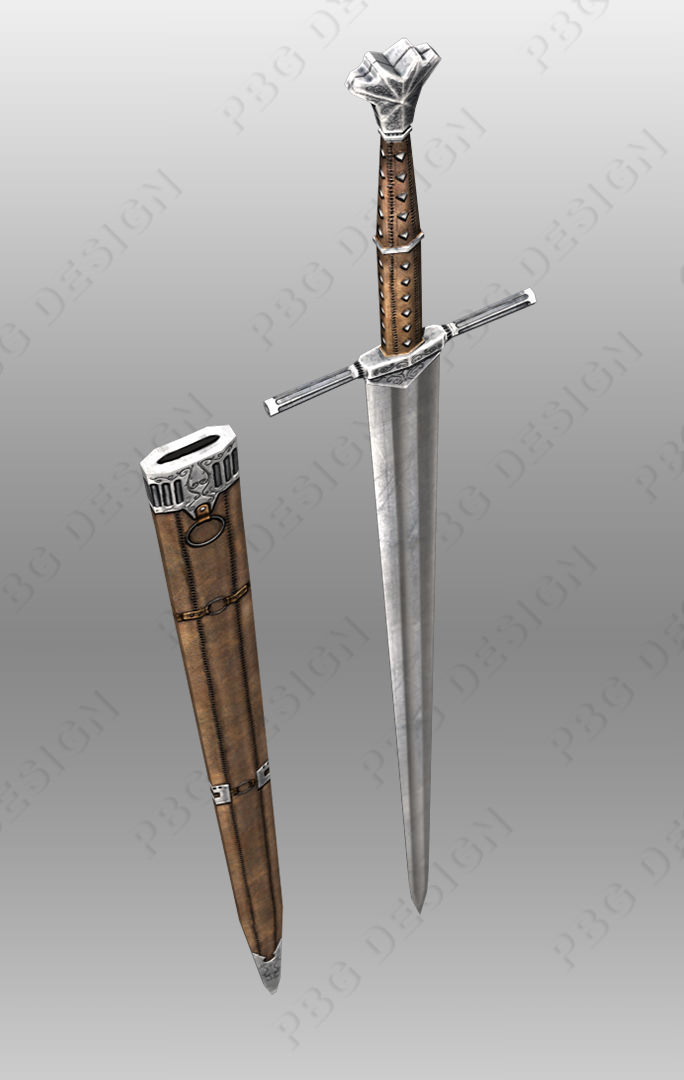 Bastard Swords Low-poly 3D model_7
