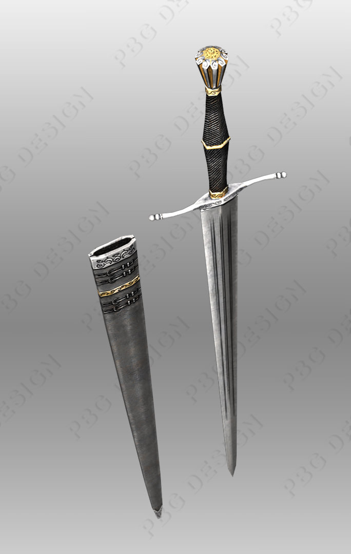 Bastard Swords Low-poly 3D model_5