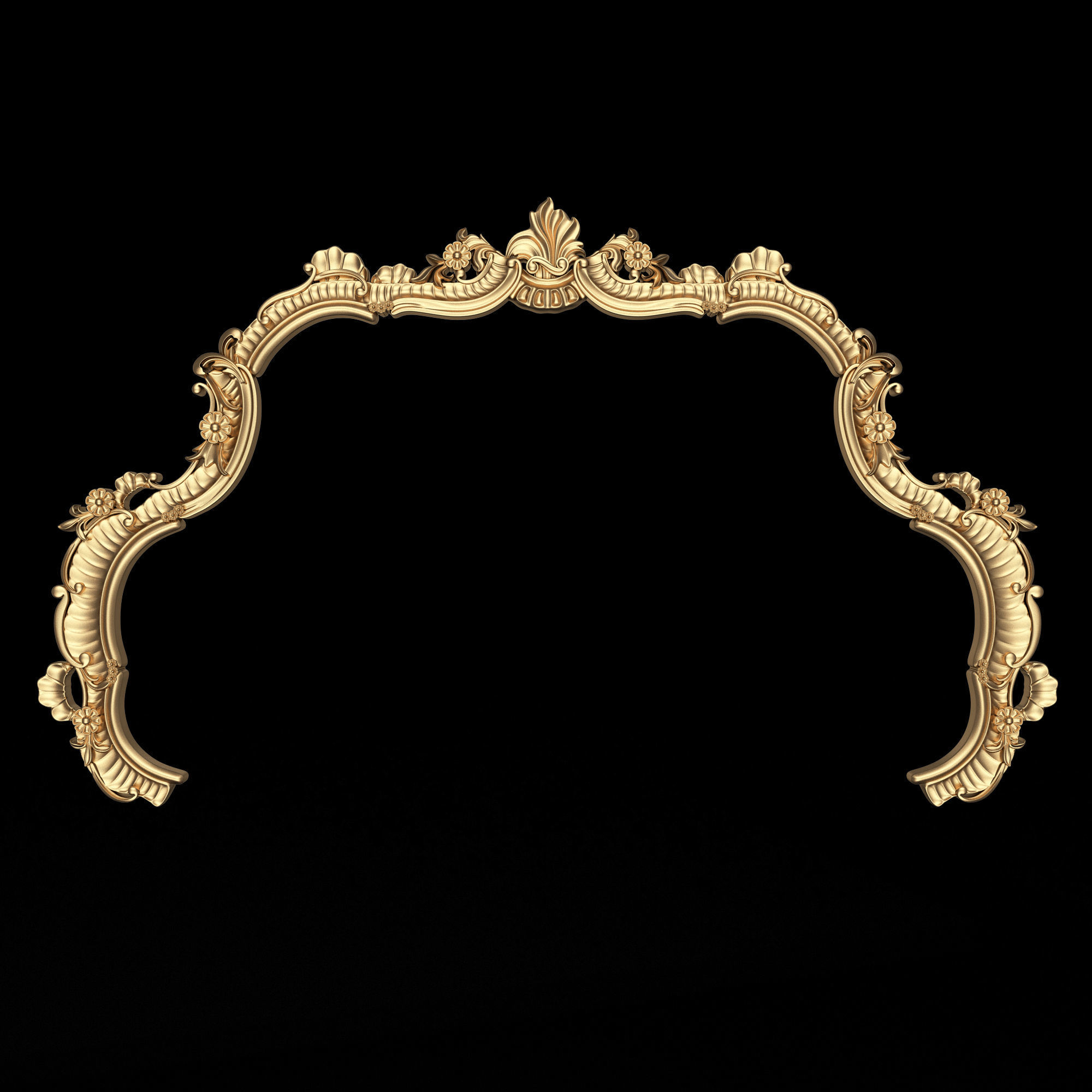 Carved Headboard Collection Low-poly 3D model_7