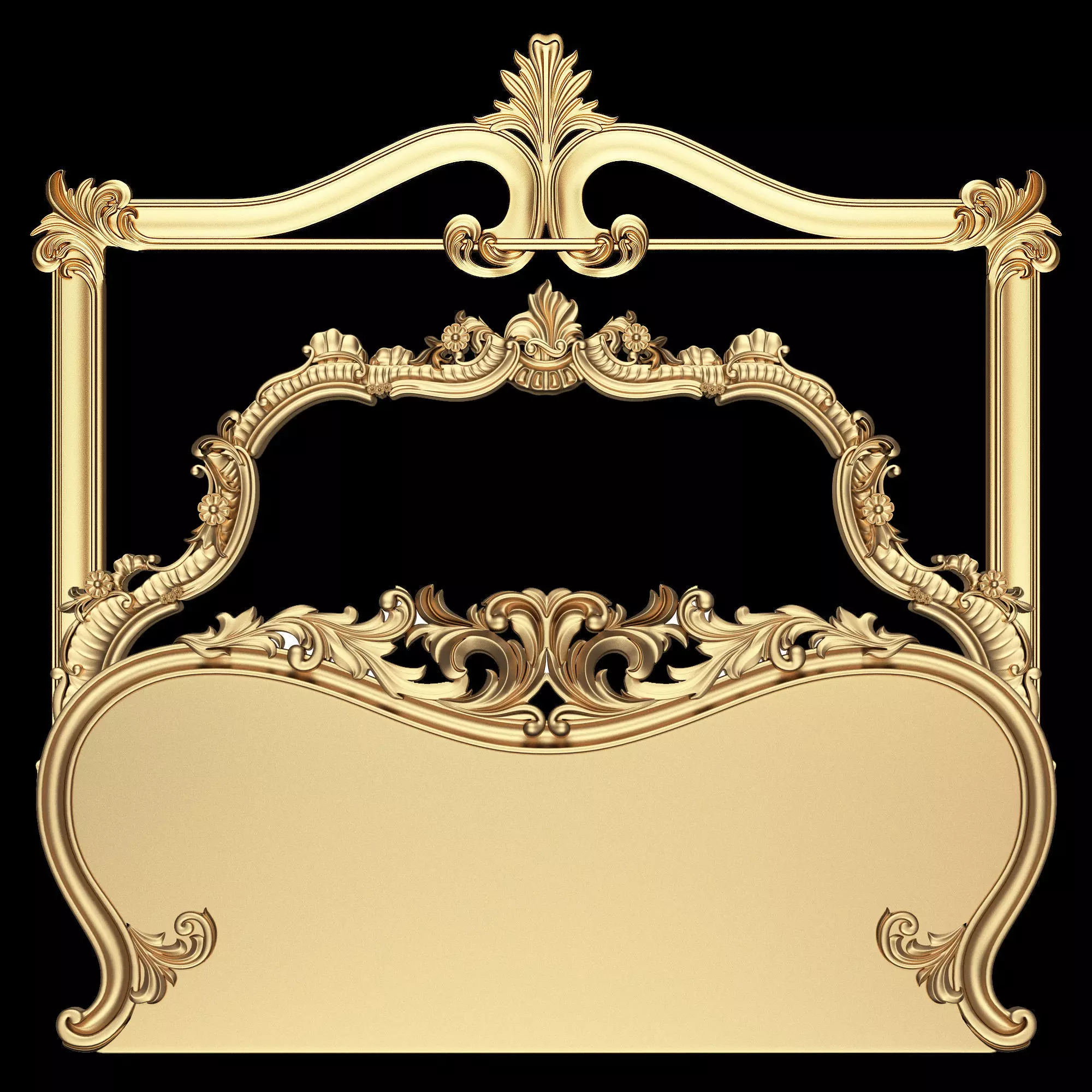 Carved Headboard Collection Low-poly 3D model_0