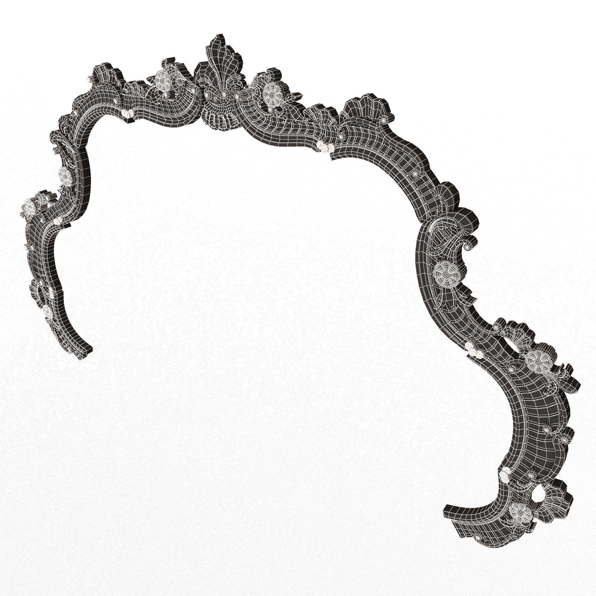 Carved Headboard Collection Low-poly 3D model_26