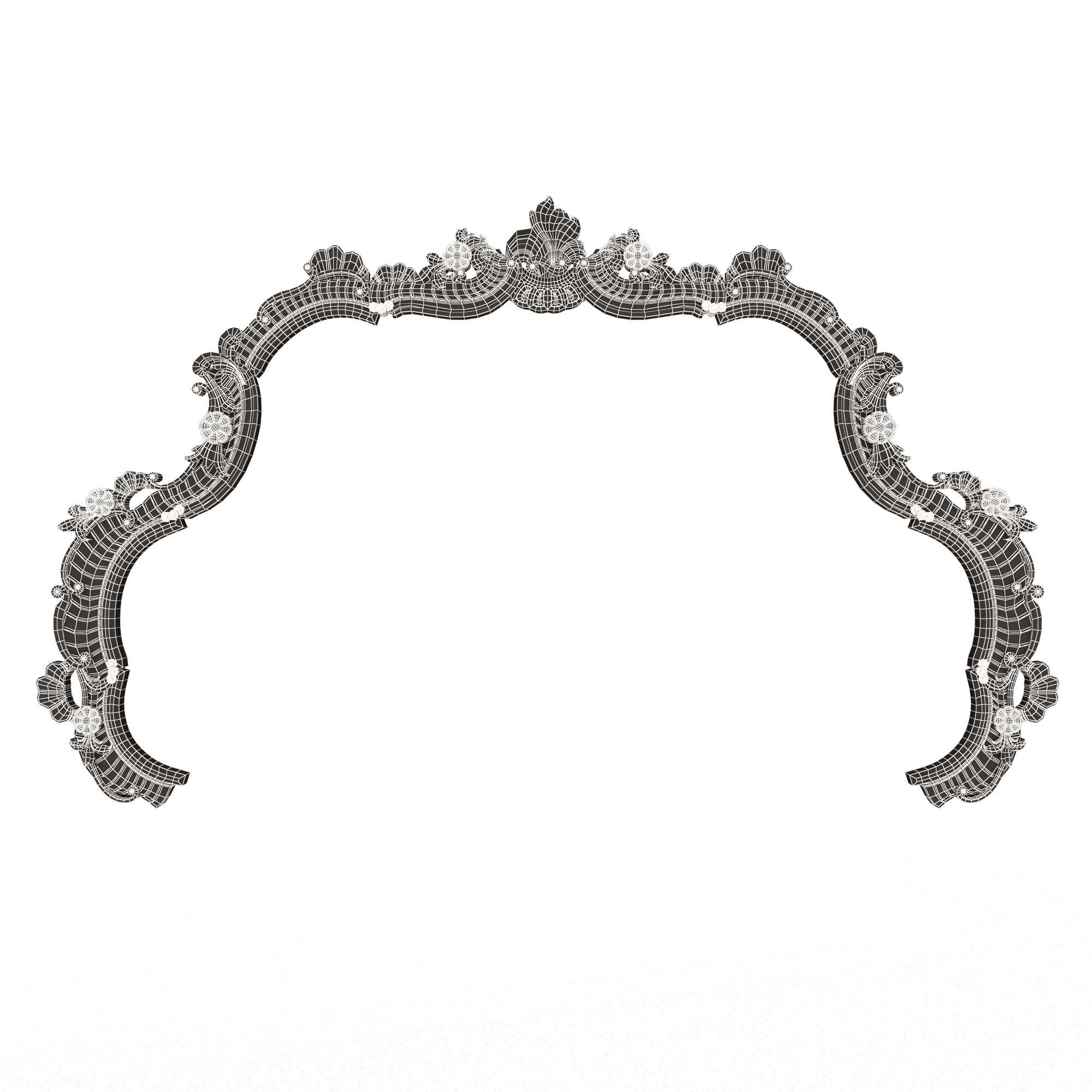 Carved Headboard Collection Low-poly 3D model_24