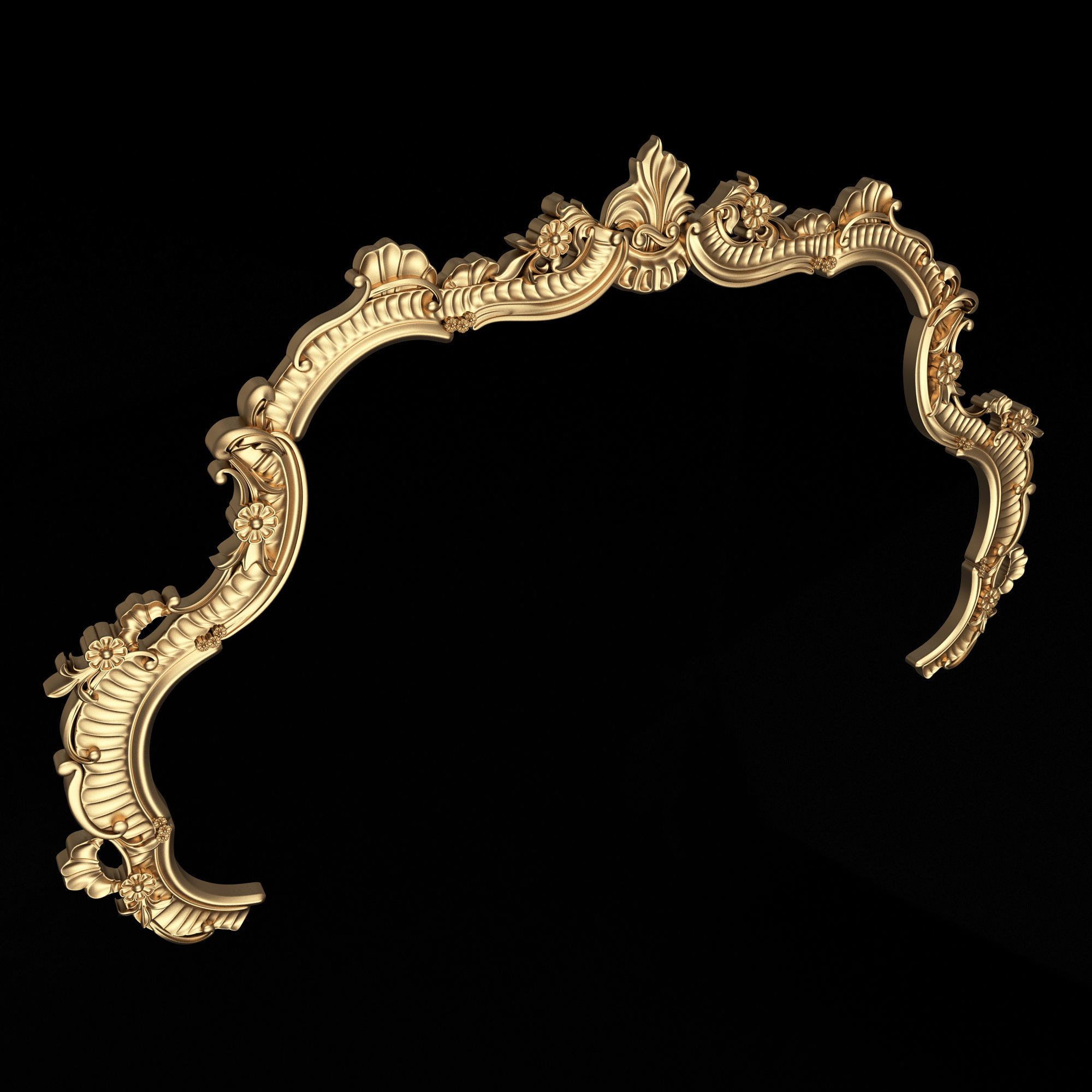 Carved Headboard Collection Low-poly 3D model_9