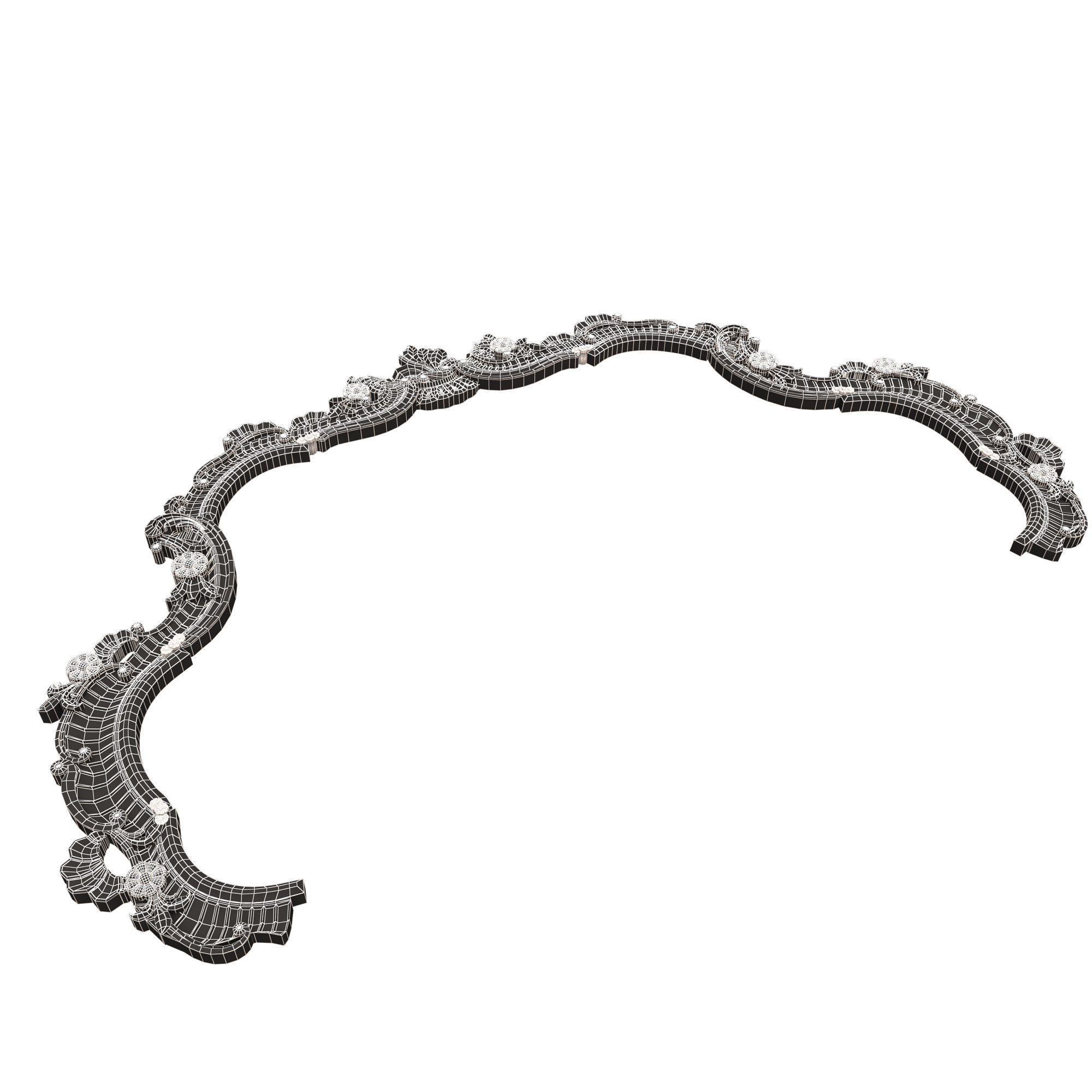 Carved Headboard Collection Low-poly 3D model_29