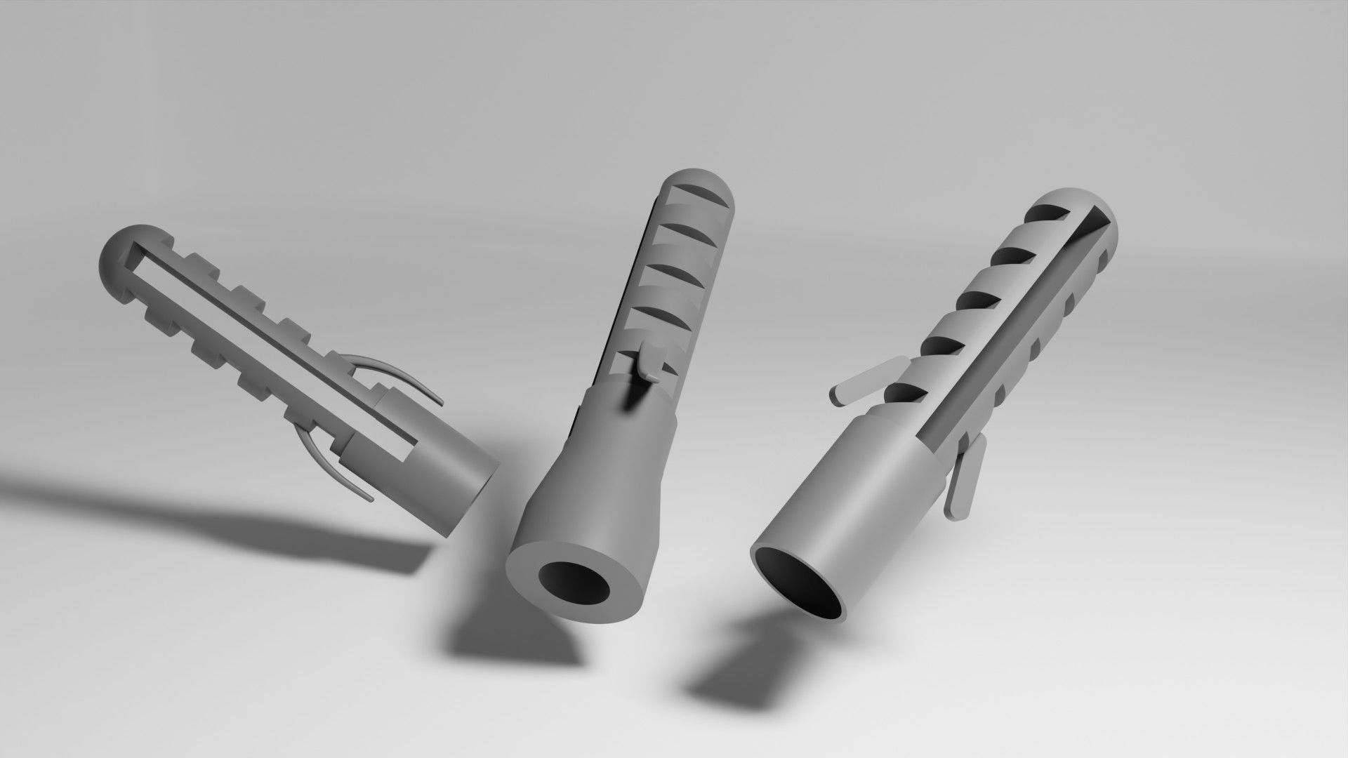 Wall Plug Dowel screw 3D model 3D model_1