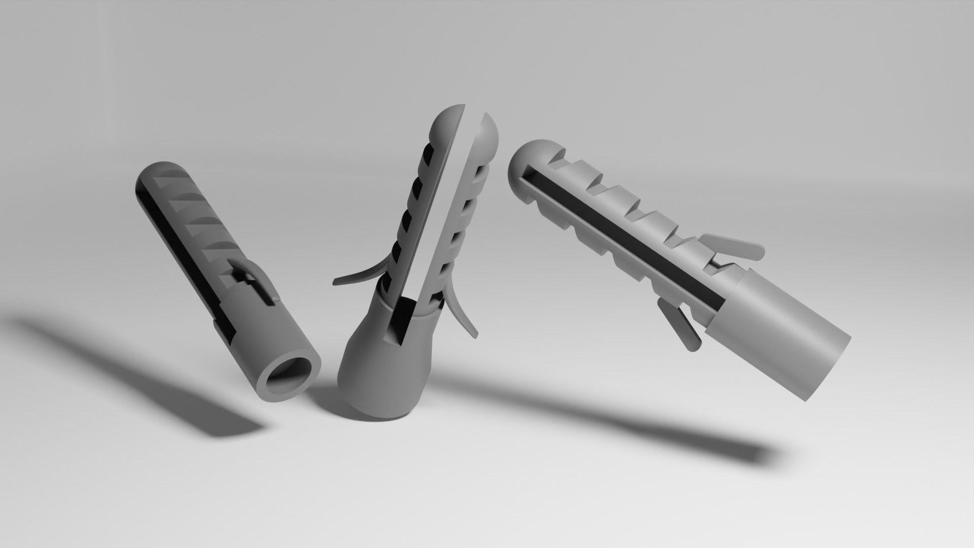 Wall Plug Dowel screw 3D model 3D model_4