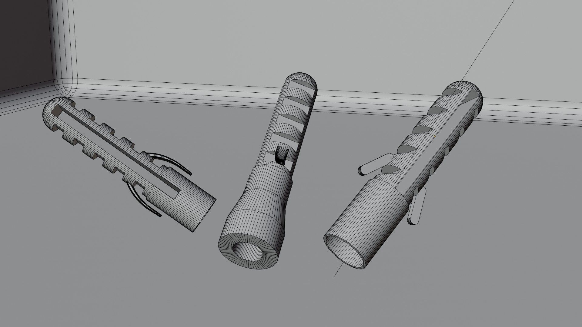 Wall Plug Dowel screw 3D model 3D model_3