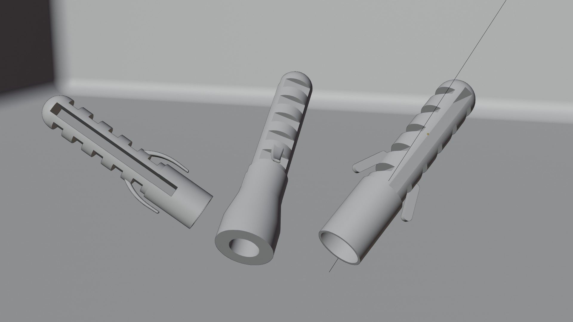 Wall Plug Dowel screw 3D model 3D model_2