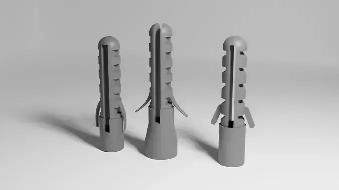 Wall Plug  Dowel screw 3D model 3D model