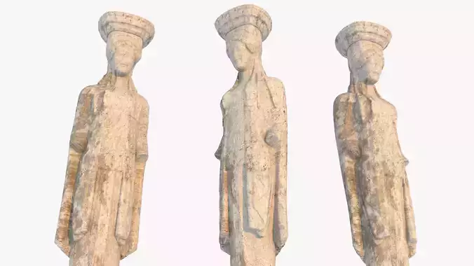 Caryatid greek statue 3D model