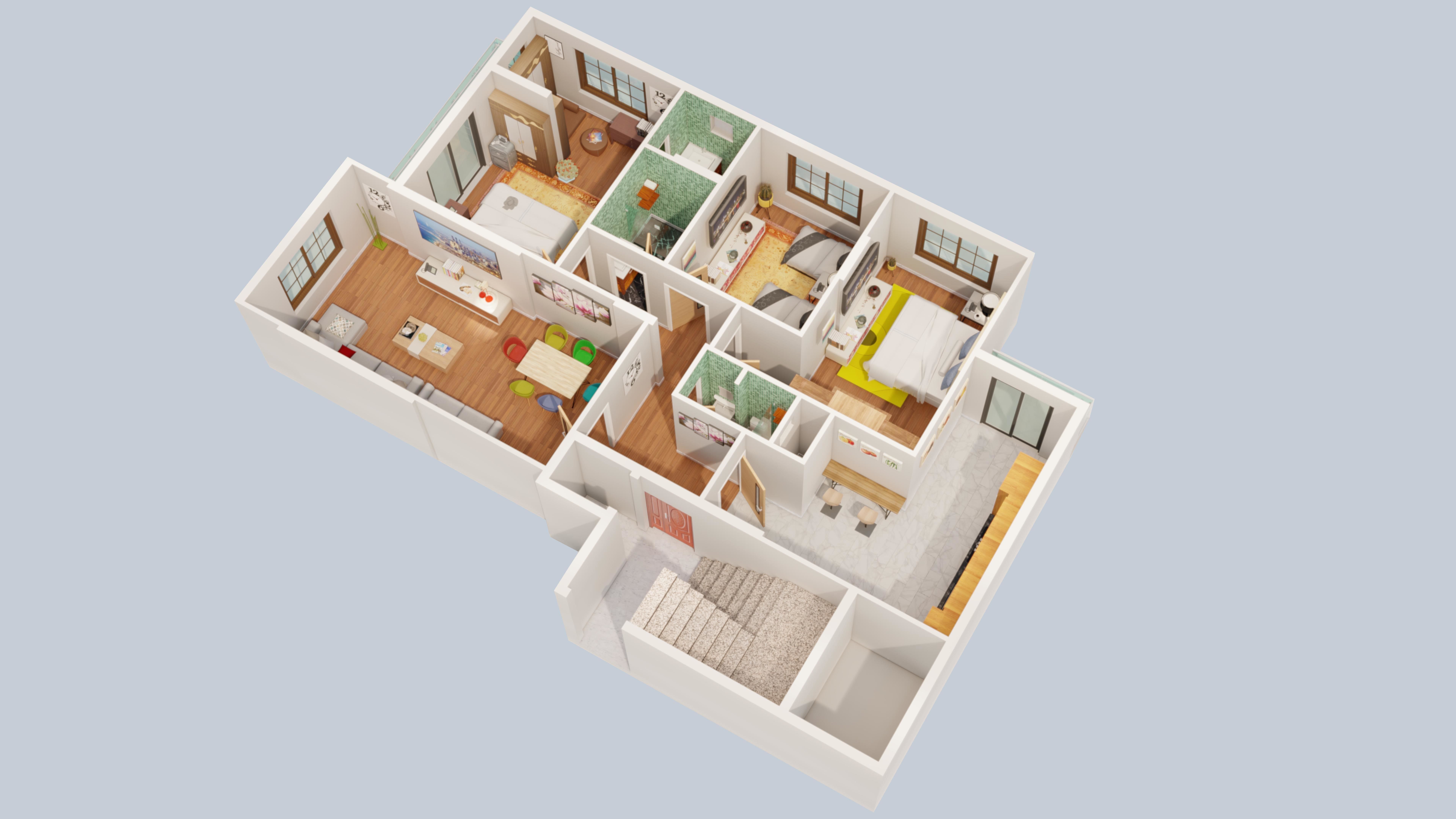 3D Floor plan-Interior plan 3D model_2
