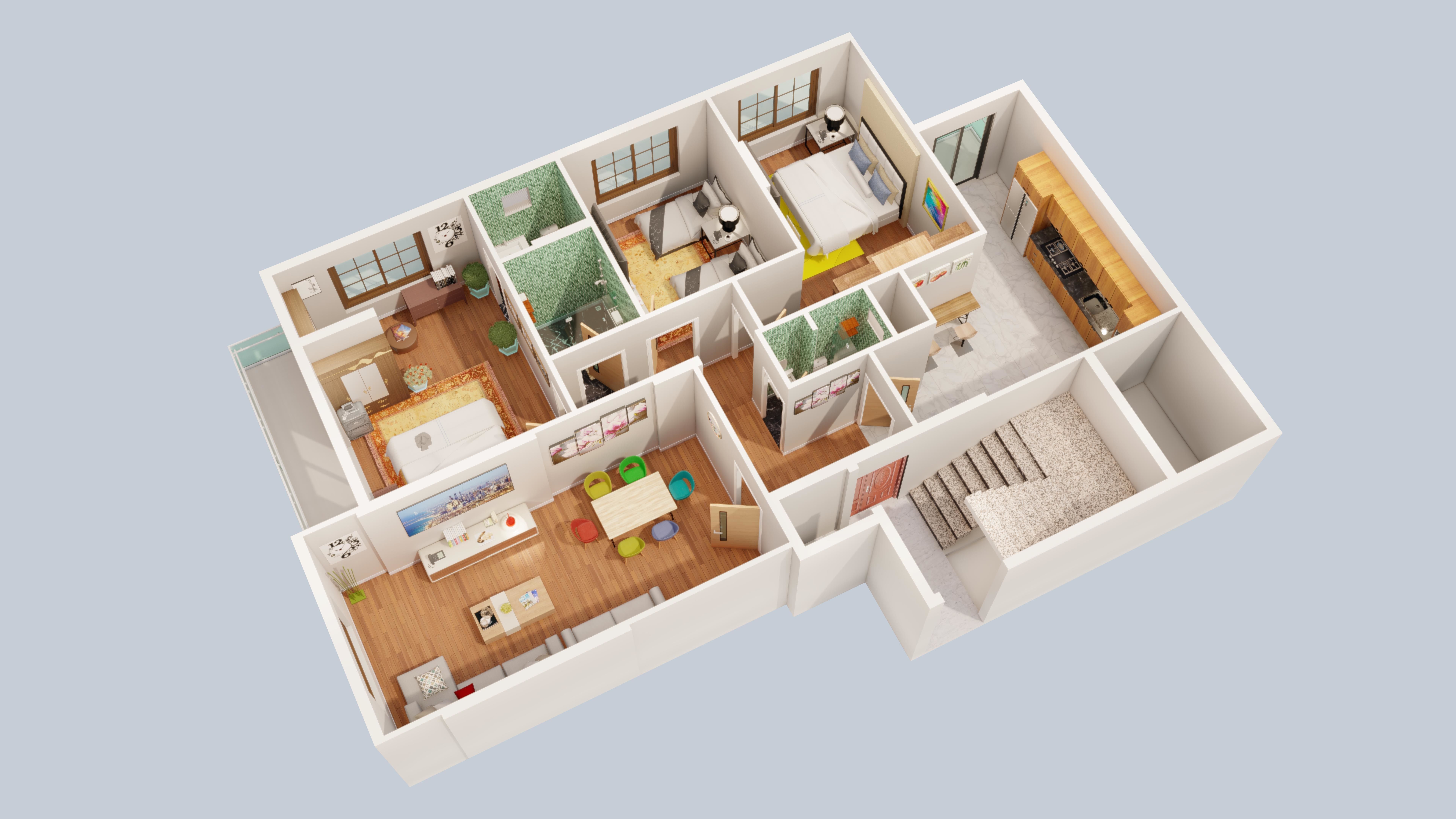 3D Floor plan-Interior plan 3D model_1