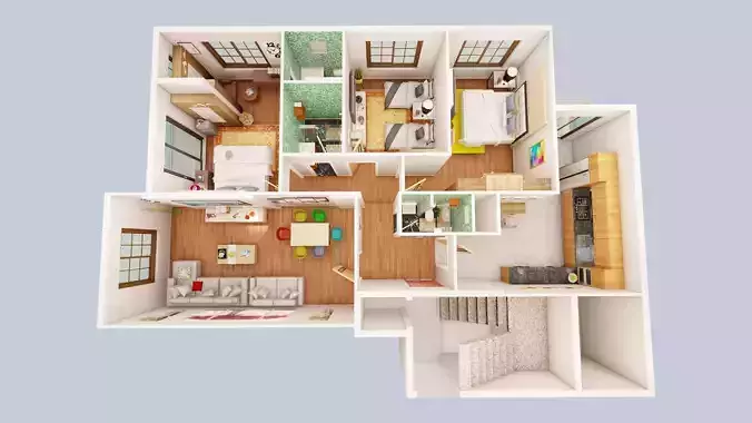 3D Floor plan-Interior plan