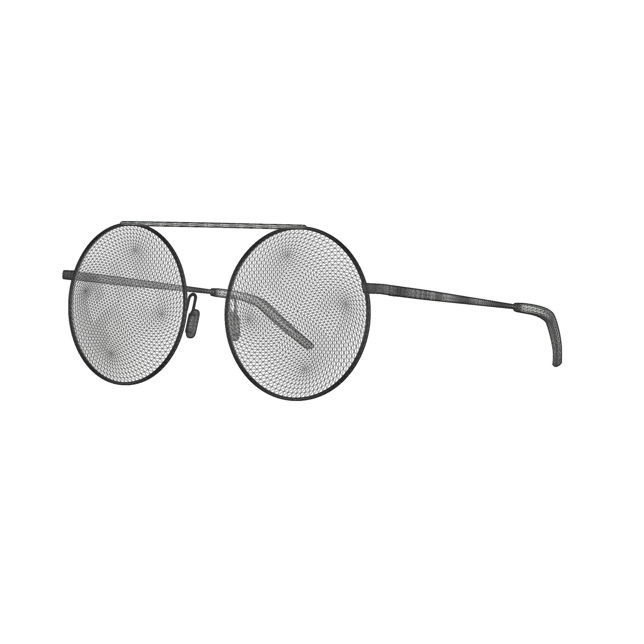 Eco - Antibes Green Silver Glasses Low-poly 3D model_4