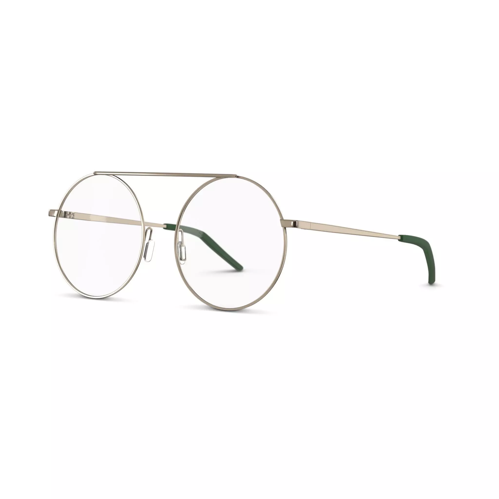 Eco - Antibes Green Silver Glasses Low-poly 3D model_0