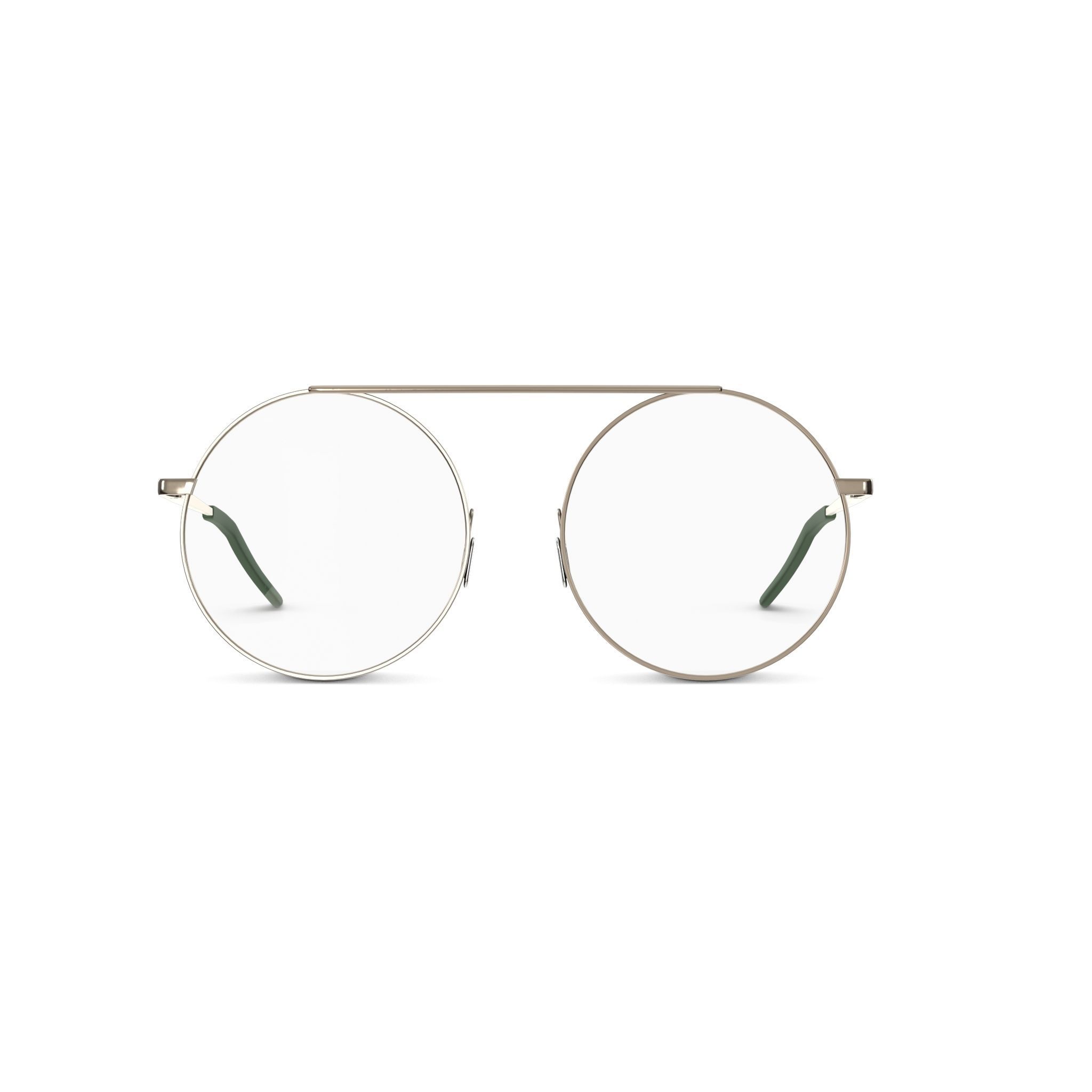 Eco - Antibes Green Silver Glasses Low-poly 3D model_2