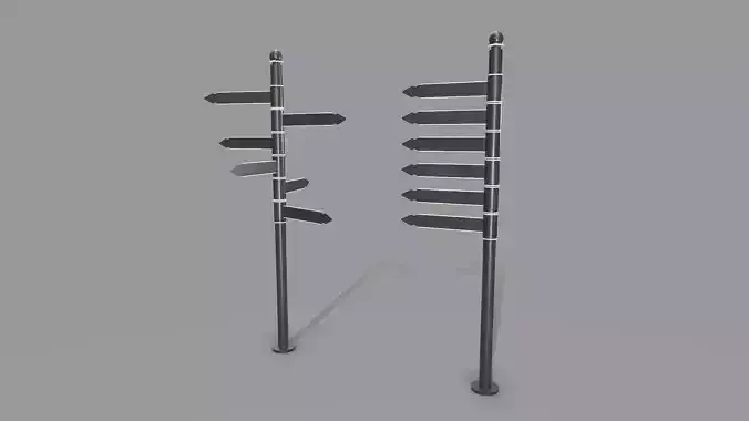 Street signpost Low-poly 3D model