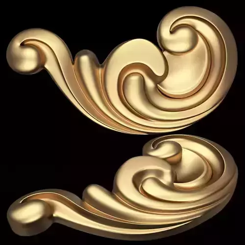 Carved Plaster Molding Decoration 027 Low-poly 3D model