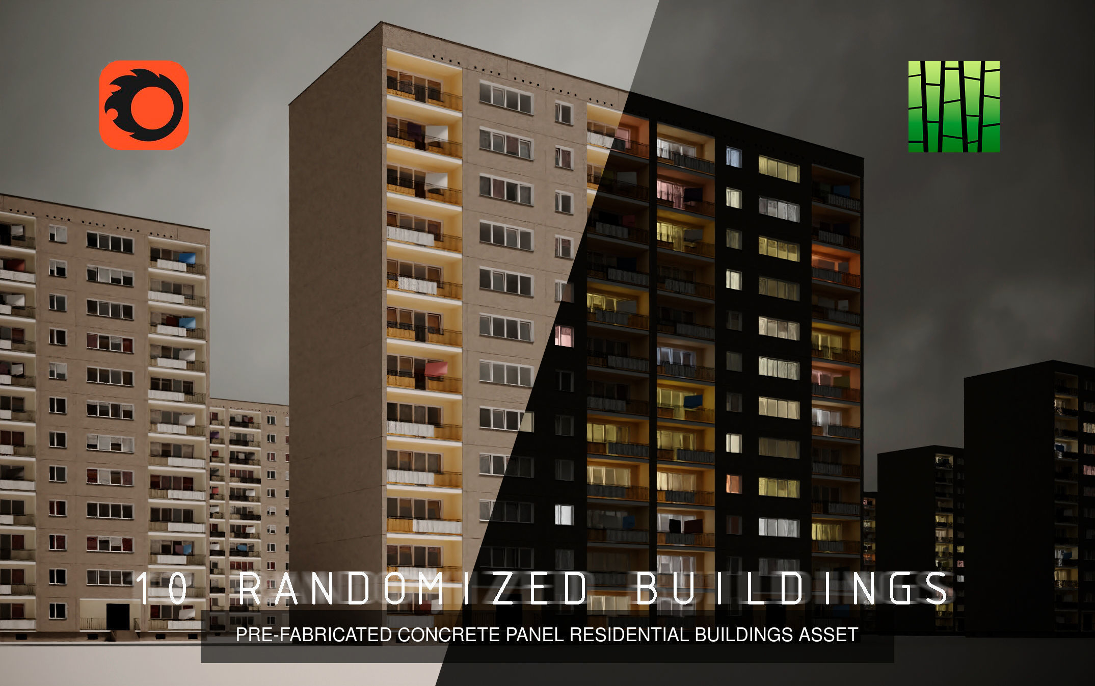PRE-FABRICATED CONCRETE PANEL RESIDENTIAL BUILDING ASSETS 3D Model Collection_1
