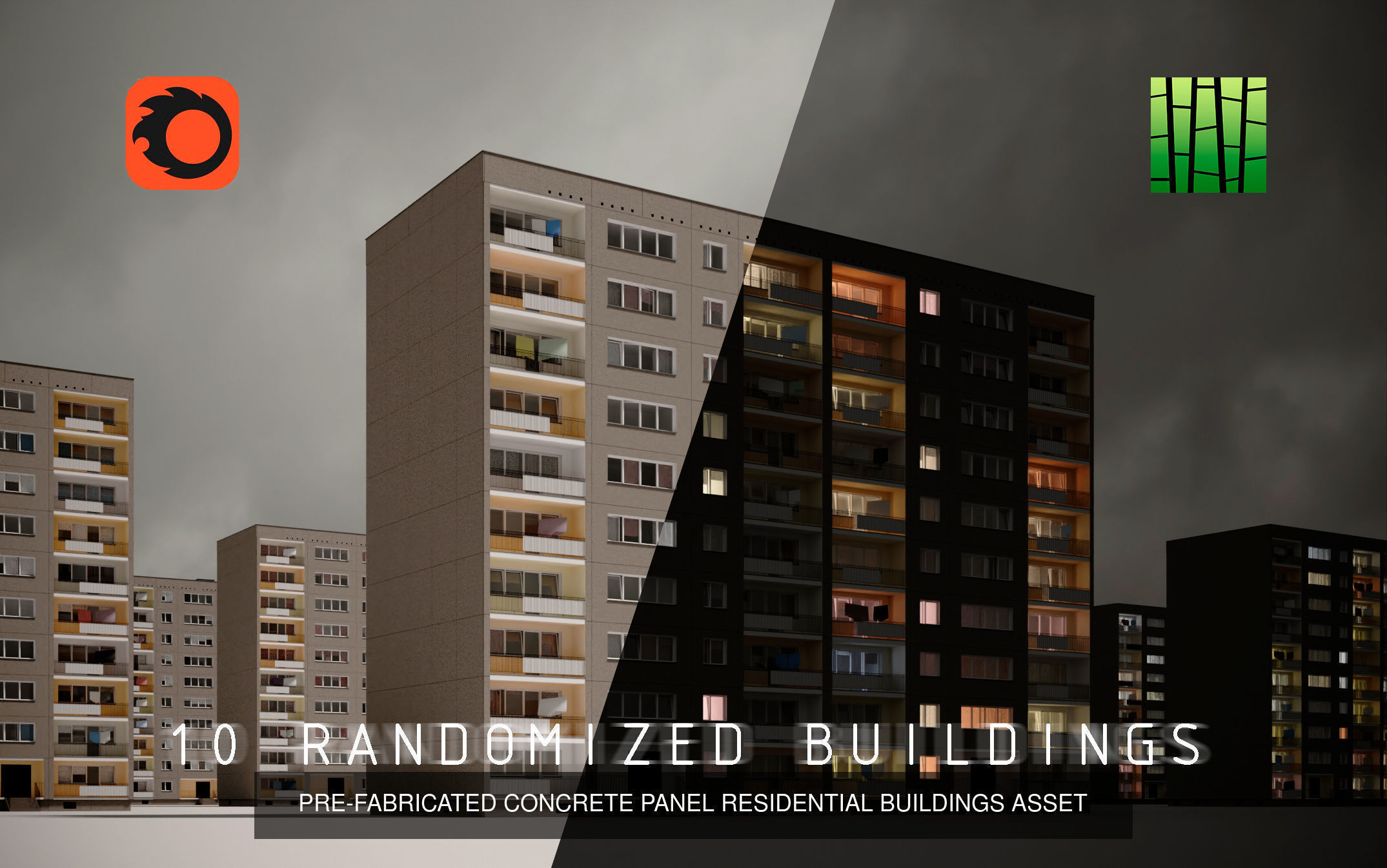 PRE-FABRICATED CONCRETE PANEL RESIDENTIAL BUILDING ASSETS 3D Model Collection_2