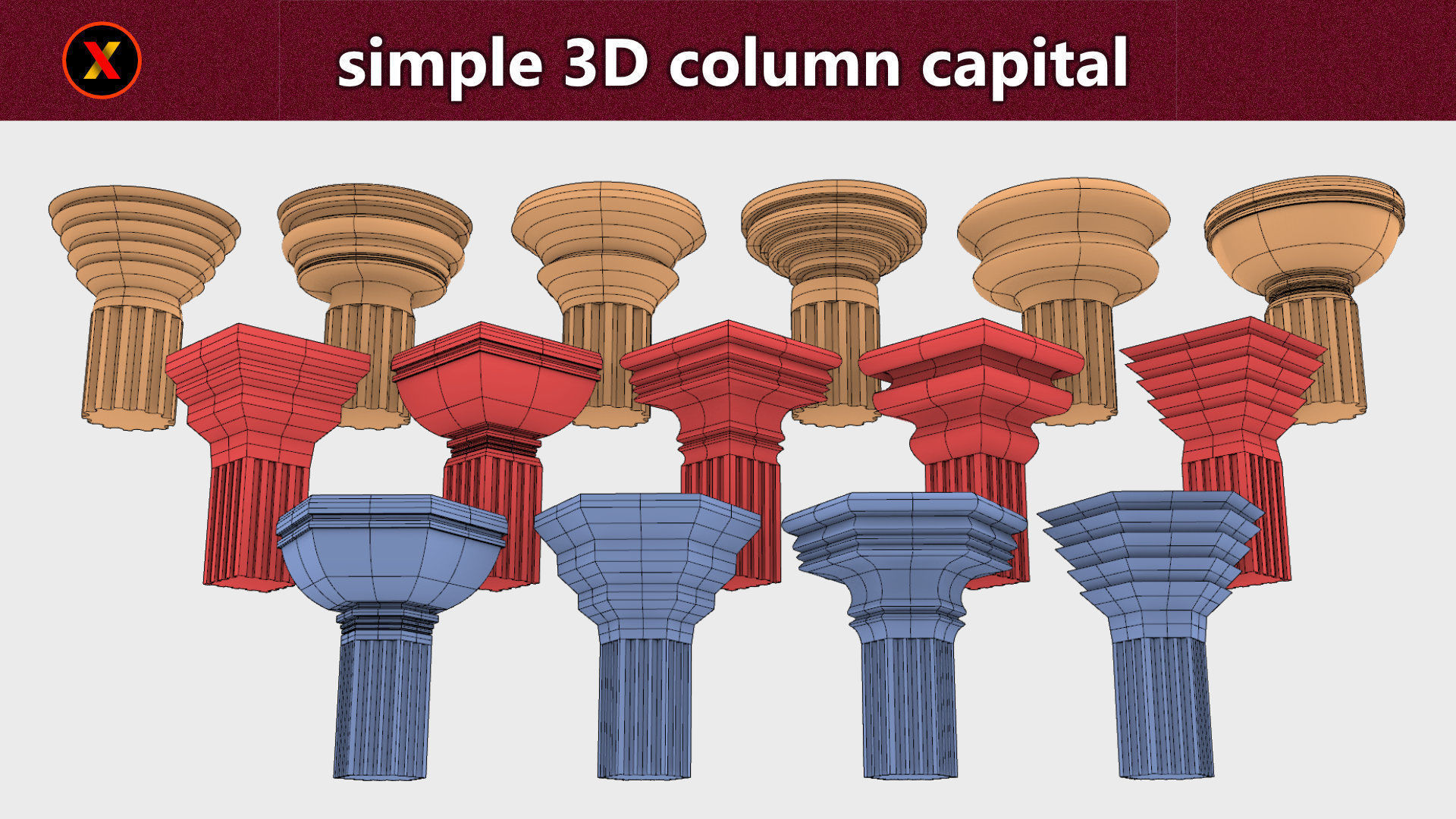 simple 3d column capital free 3D model 3D printable | CGTrader