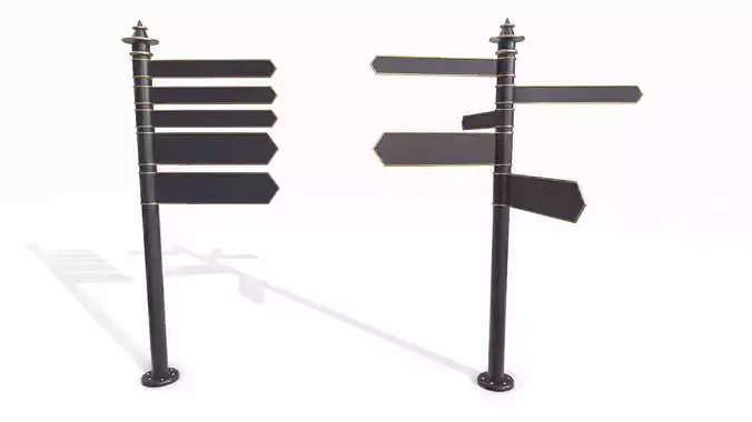 Street signpost A Low-poly 3D model