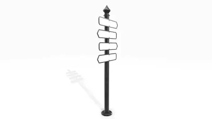 Street signpost B Low-poly 3D model